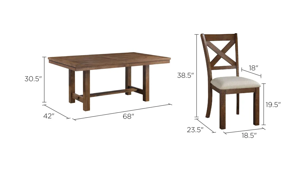 Levittown 5-pc Dining Set Dimensions