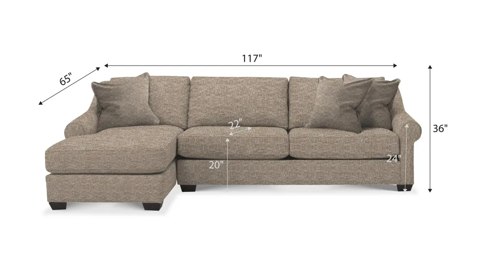 Thatcher 2-pc. Sectional Dimensions
