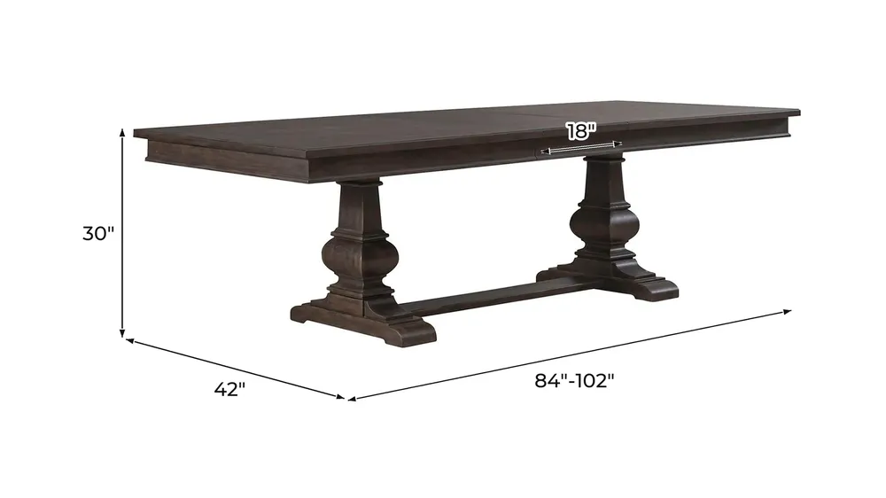 Paradise Valley Trestle Table Set Dimensions