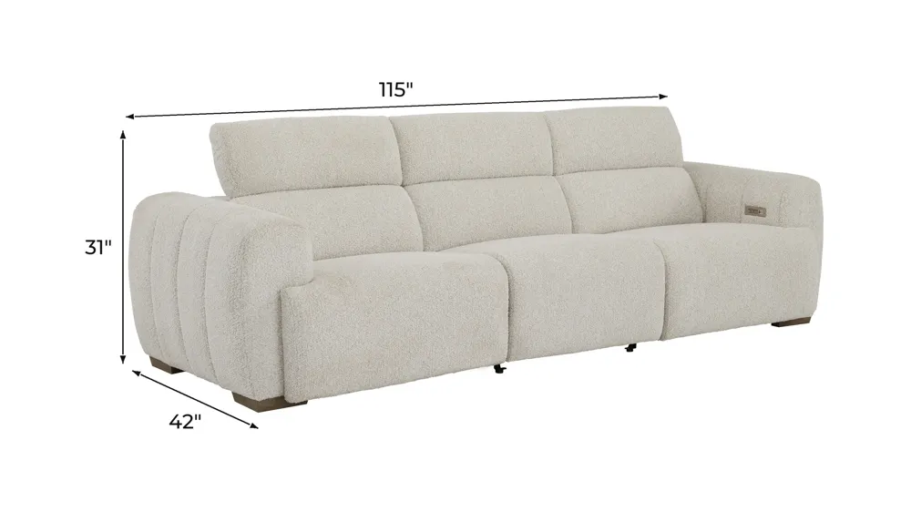 Elton 3-pc. Dual Power Sofa Dimensions