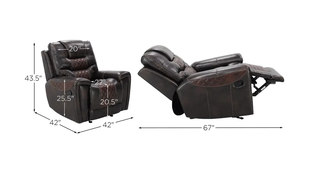 Corrigan Glider Recliner Dimensions