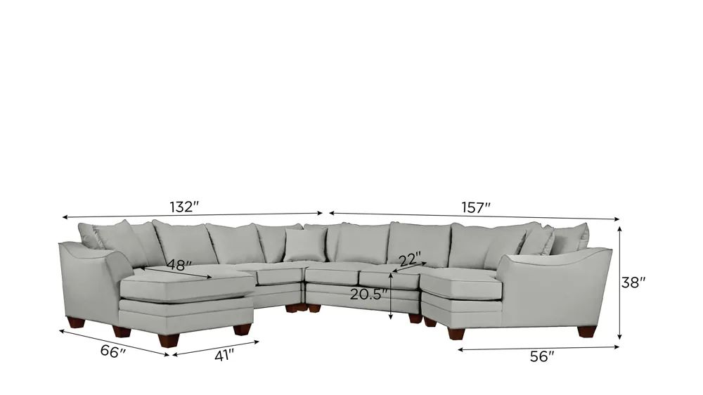 Foresthill 5-pc. Left Hand Facing Sectional Sofa Dimensions