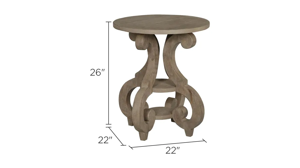 Tinley Park Round Accent End Table Dimensions