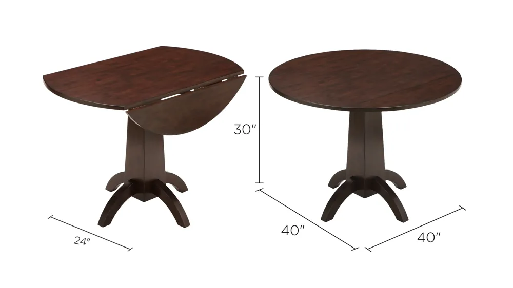 Nevada Drop-Leaf Dining Table Dimensions