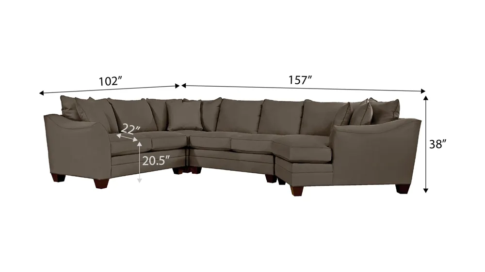 Foresthill 4-pc. Right Hand Cuddler with Loveseat Sectional Sofa Dimensions