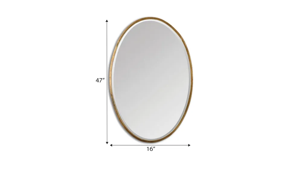 Herleva Gold Oval Mirror Dimensions