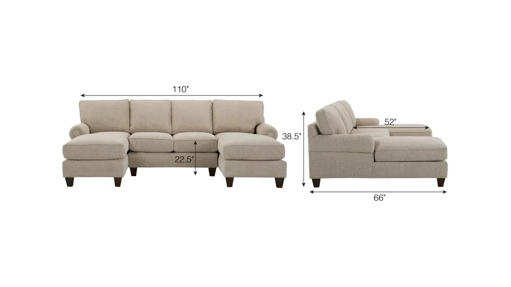 Crestwood 3-pc. Sectional Dimensions