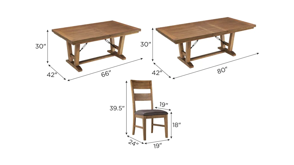 Fenwick 7-pc. Dining Set Dimensions