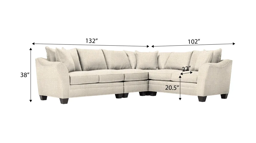 Foresthill 4-pc. Loveseat Sectional Sofa Dimensions