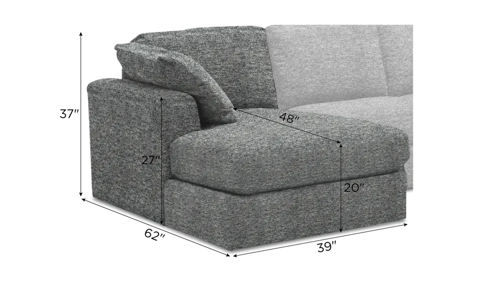 Nappily Left Arm Facing Chaise Dimensions
