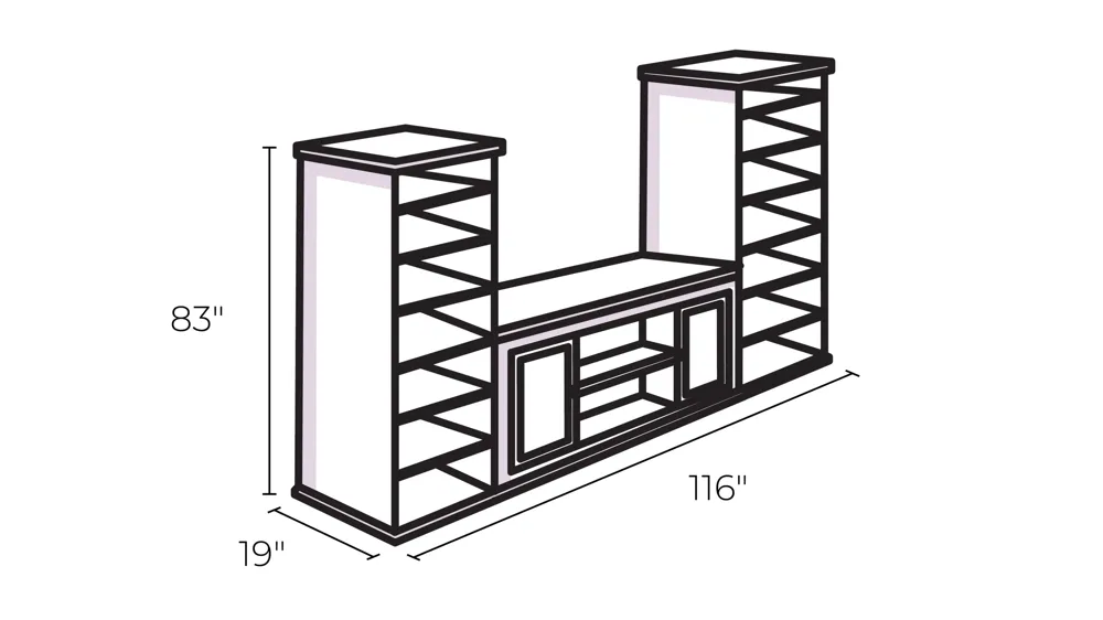 Magnolia Park 4-pc. Entertainment Center Dimensions