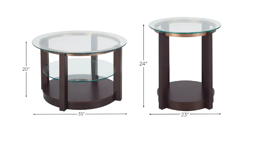 Laurent 3-pc. Occasional Tables w/Casters Dimensions