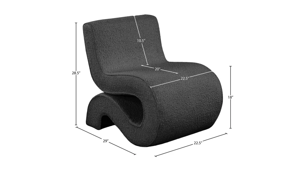 Desiree Boucle Fabric Accent Chair Dimensions