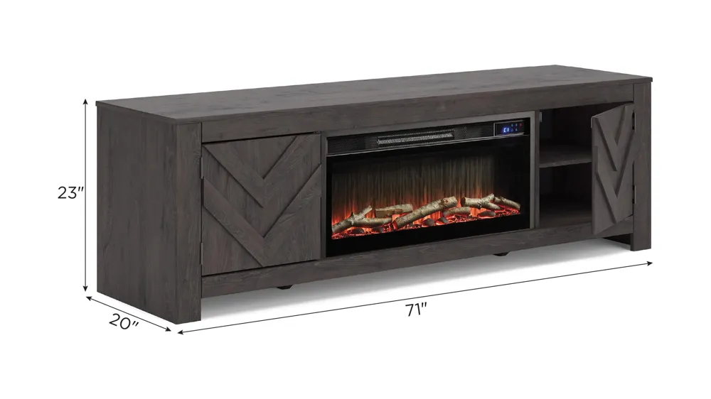 Cayboni TV Stand with Fireplace Dimensions