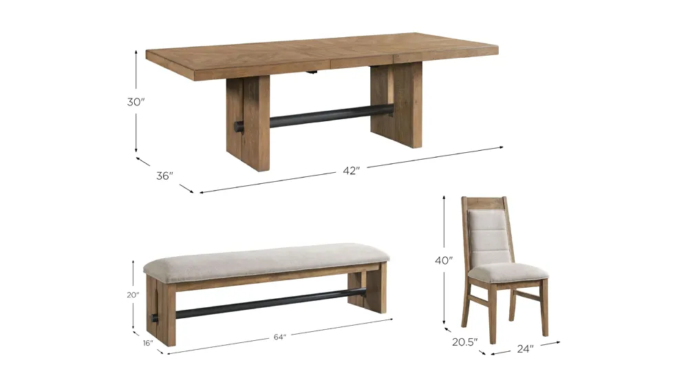 Landmark 6-Pc. Dining Set Dimensions