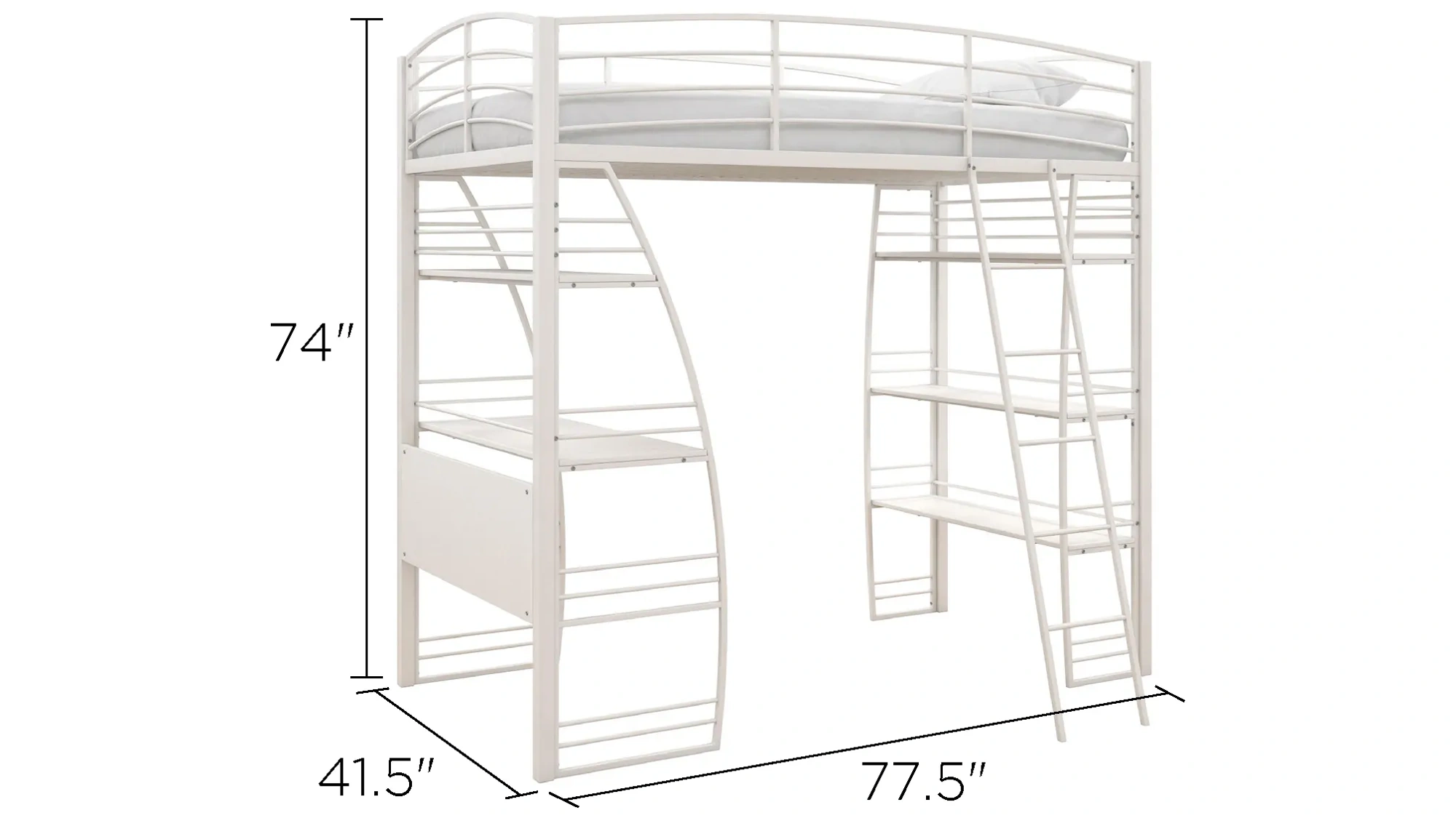 Studio Loft Bed with Desk Shelves Raymour Flanigan