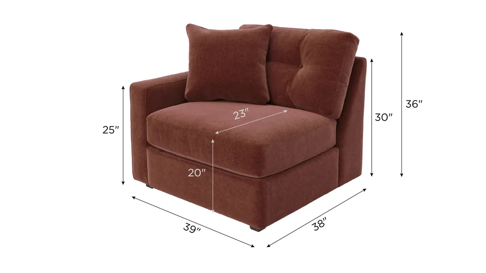 ModularOne Left Arm Facing Chair Dimensions