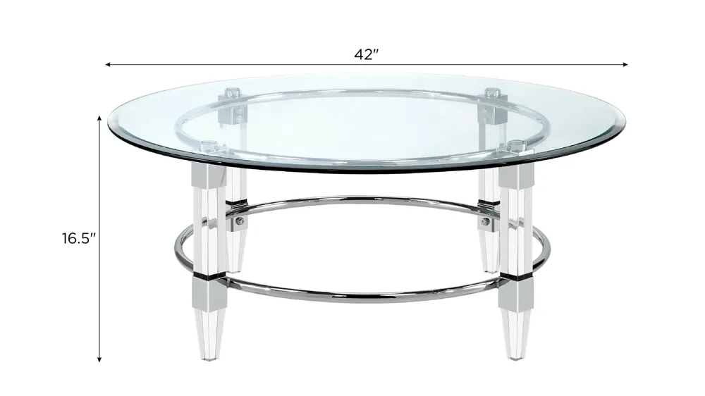 Greta 42" Round Cocktail Table Dimensions