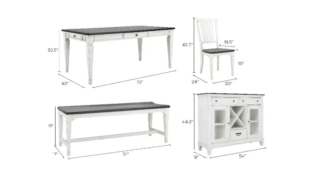 Shelby Collection Dimensions