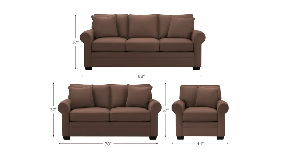 Wellsley Living Room Set Dimensions