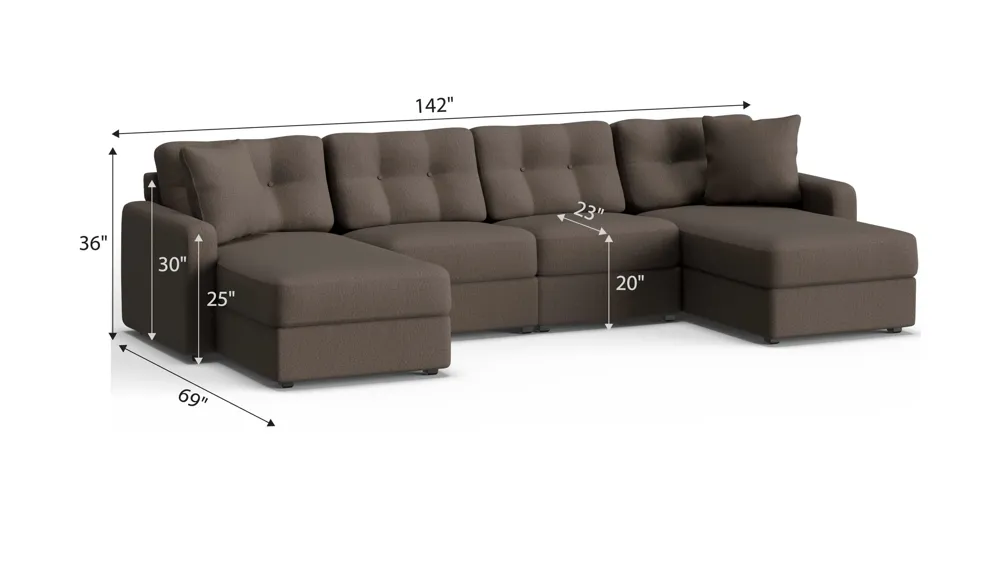ModularOne 4-pc. Sectional Dimensions