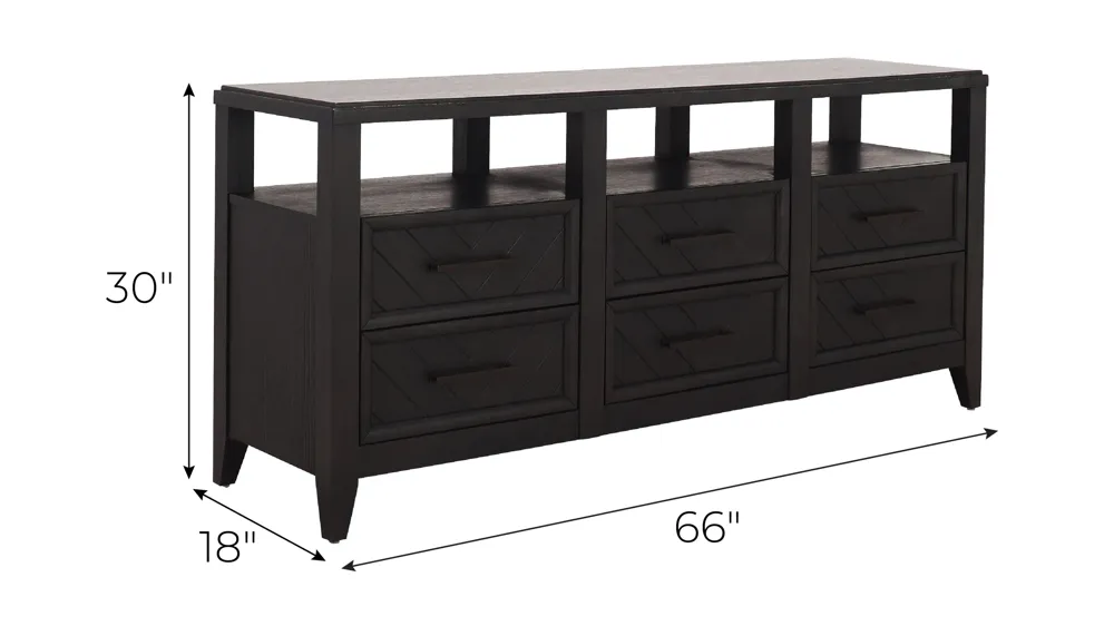 Bari 66" TV Console Dimensions