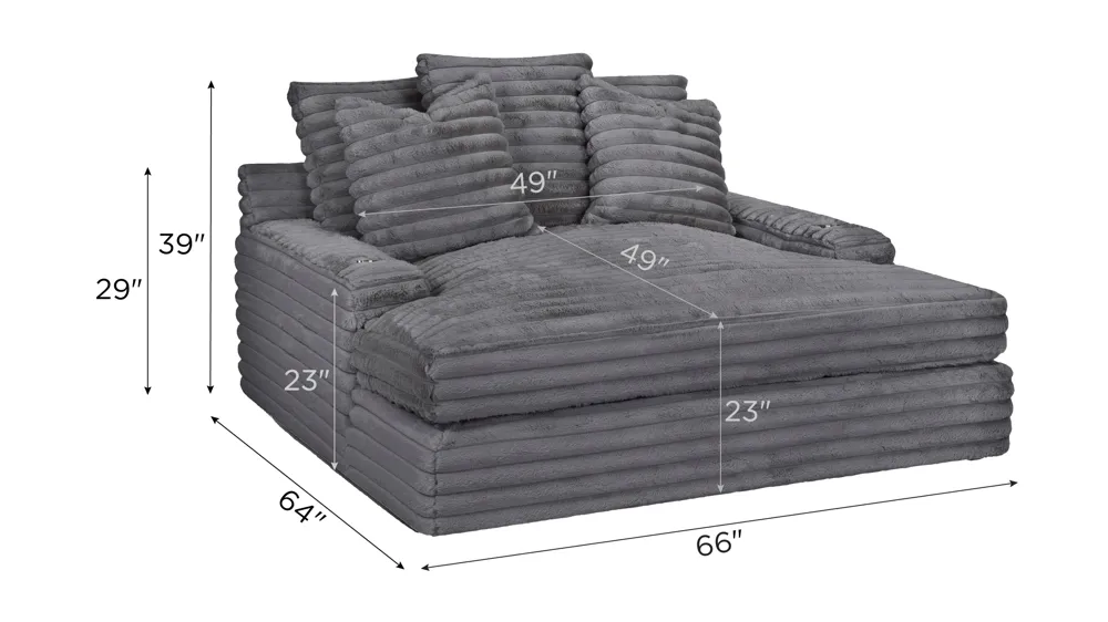 Woolly Chaise w/ Cup Holders and USB | Raymour & Flanigan