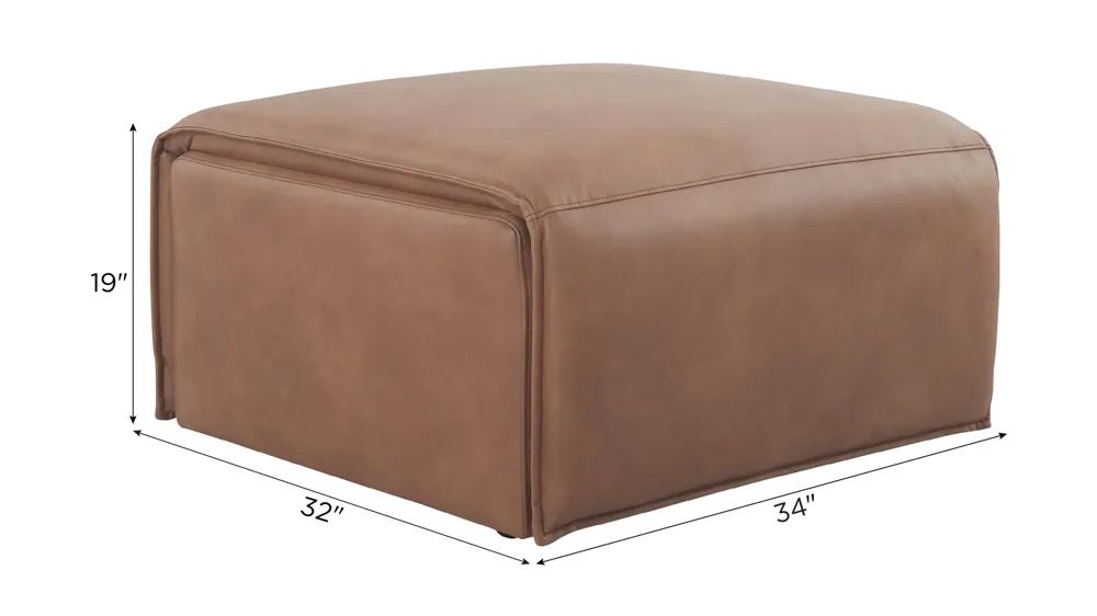 ModularTwo Cocktail Ottoman w/ Casters Dimensions