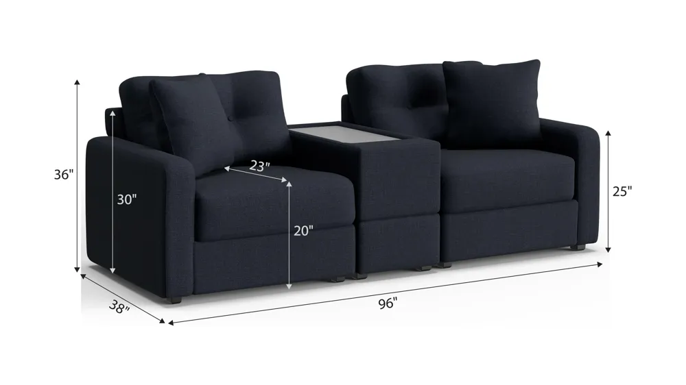 ModularOne 3-pc. Console Loveseat Dimensions