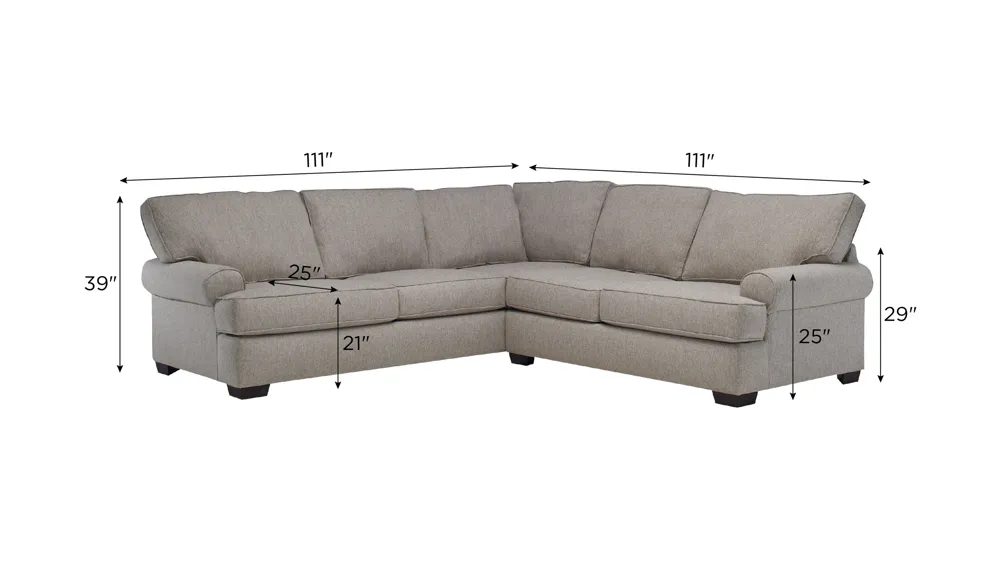 Suzanne 3-pc. Sectional Dimensions