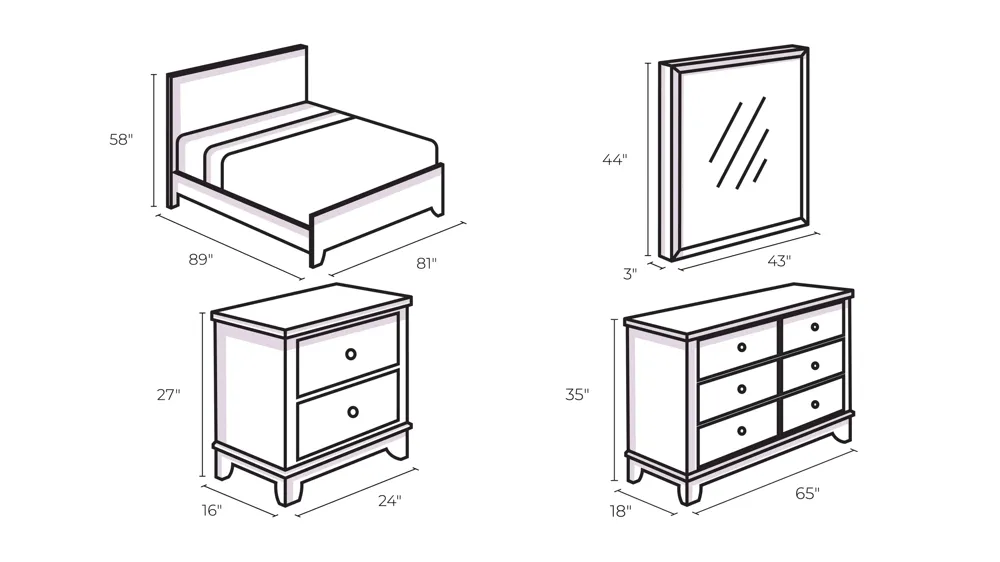 Summit 4-pc. Post Bedroom Set Dimensions