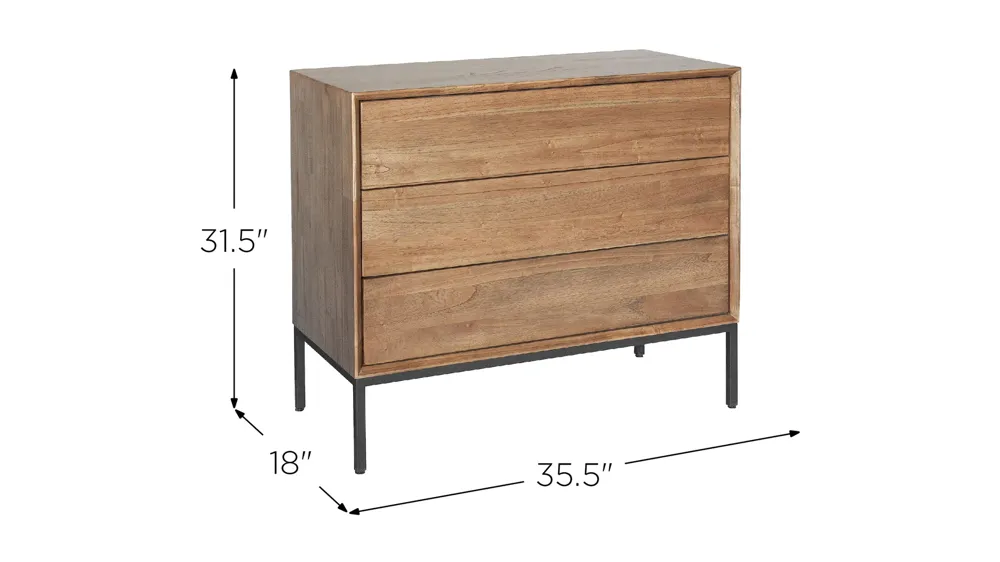 Hathaway 3-Drawer Chest Dimensions