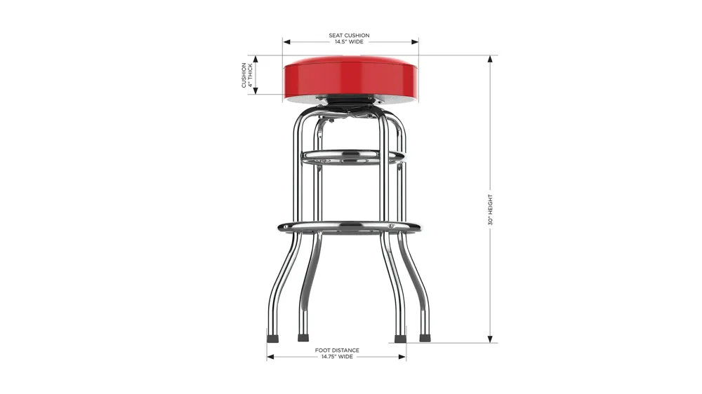 NFL Backless Swivel Bar Stool Dimensions