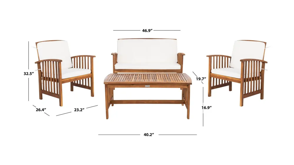 Minidoka 4-pc. Patio Set Dimensions