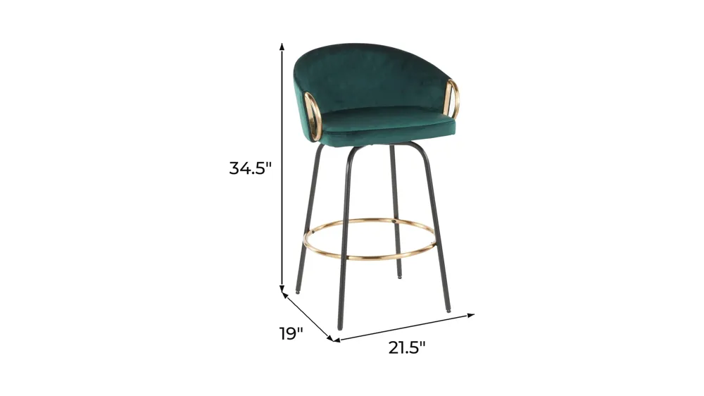 Claire Counter Stool- Set of 2 Dimensions