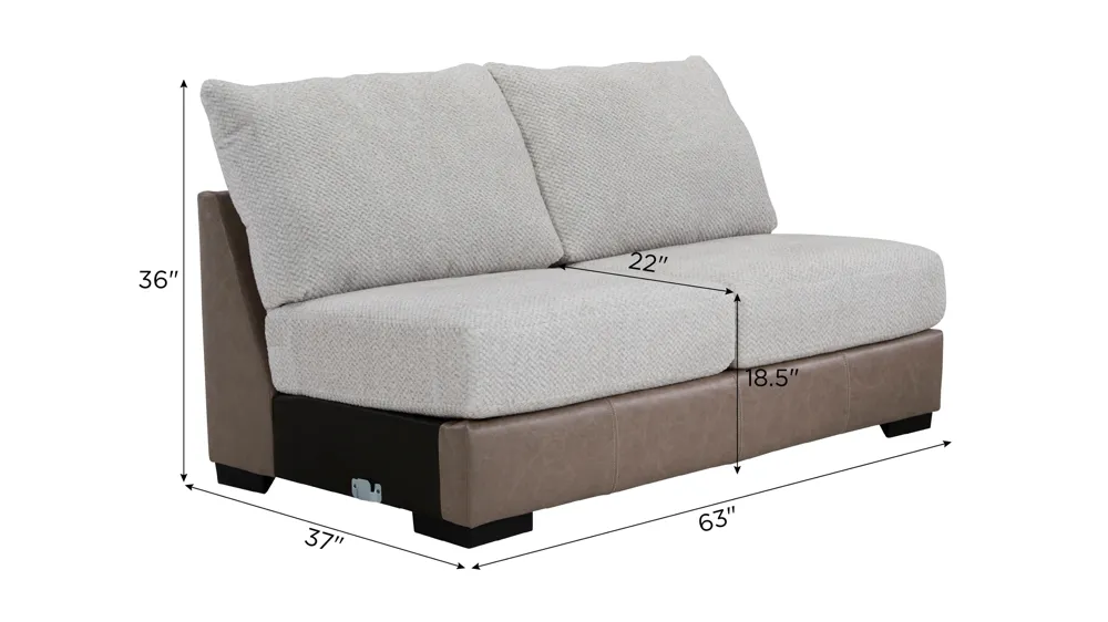 Mosley Armless Loveseat Dimensions