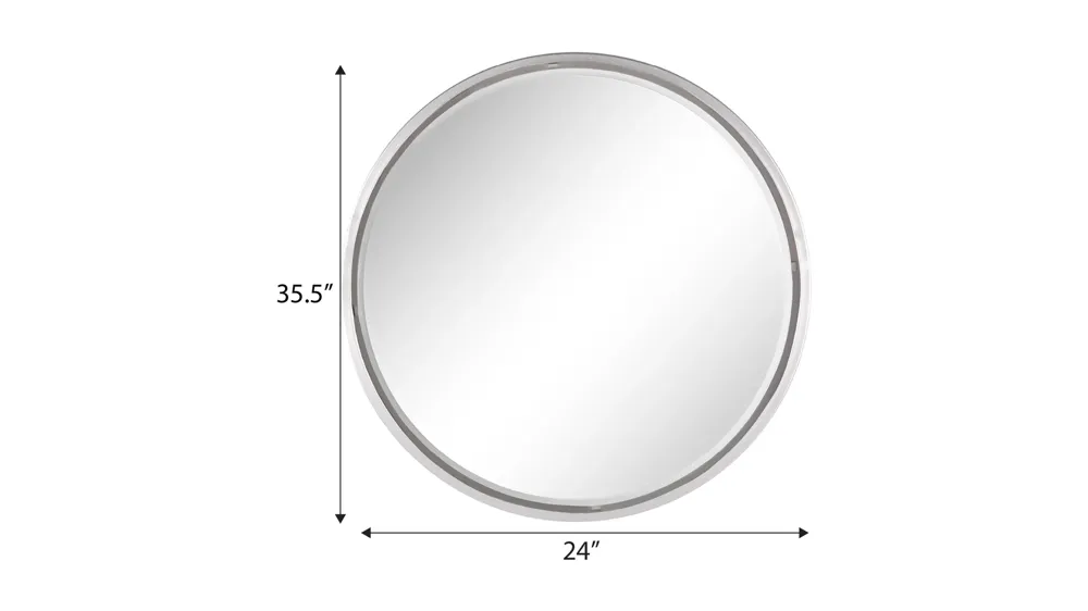 Ivy Collection Silver Metal Wall Mirror Dimensions