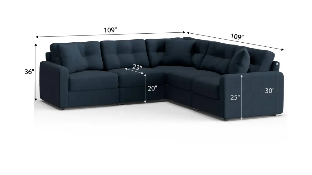 ModularOne 5-pc. Sectional Dimensions