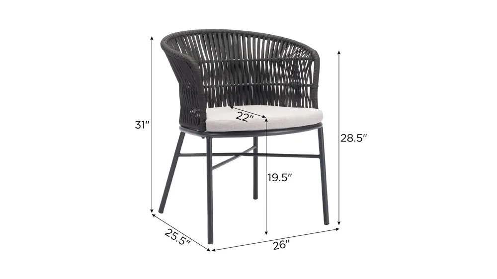 Freycinet Outdoor Chair - Set of 2 Dimensions