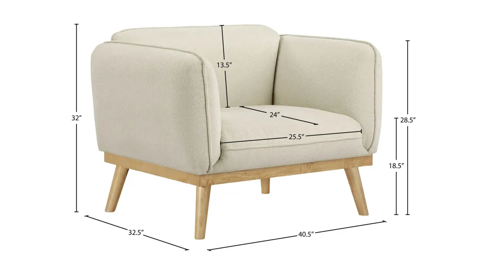 Nolita Boucle Fabric Chair Dimensions