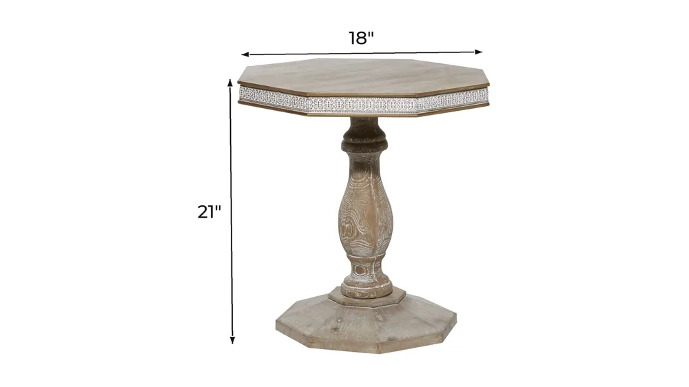 Ivy Collection Ornate Accent Table Dimensions