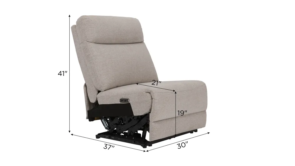 Newell Armless Dual Power Recliner Dimensions