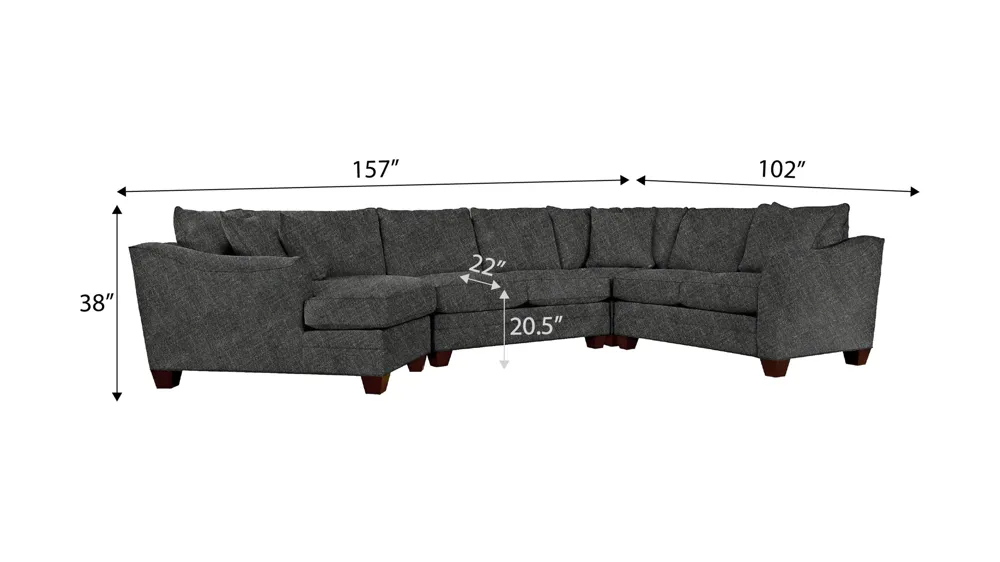 Foresthill 4-pc. Left Hand Cuddler with Loveseat Sectional Sofa Dimensions