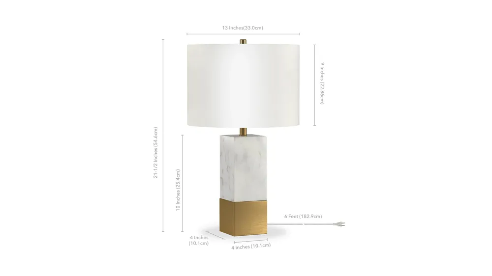 Francesco Cararra-Style Table Lamp Dimensions