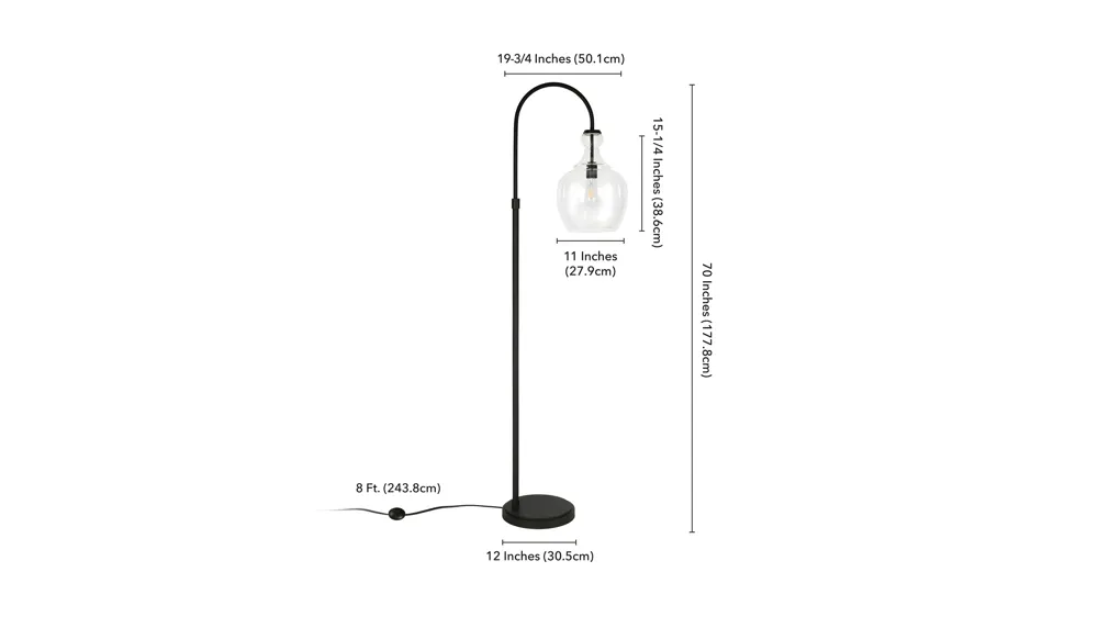 Nadire Arc Floor Lamp Dimensions