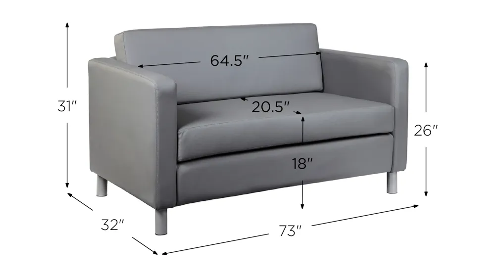 Define Collection Loveseat by OfficeSource Dimensions
