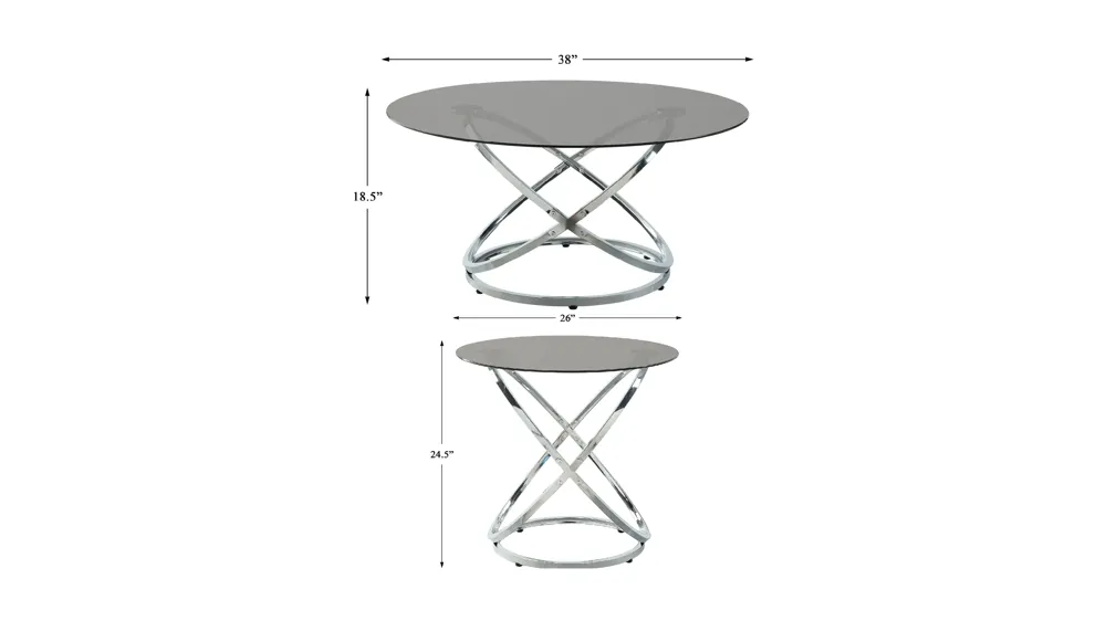 Qirin 3-pc. Occasional Tables Dimensions