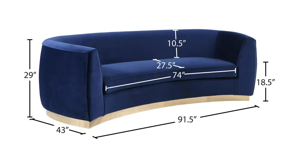 Julian Velvet Sofa Dimensions