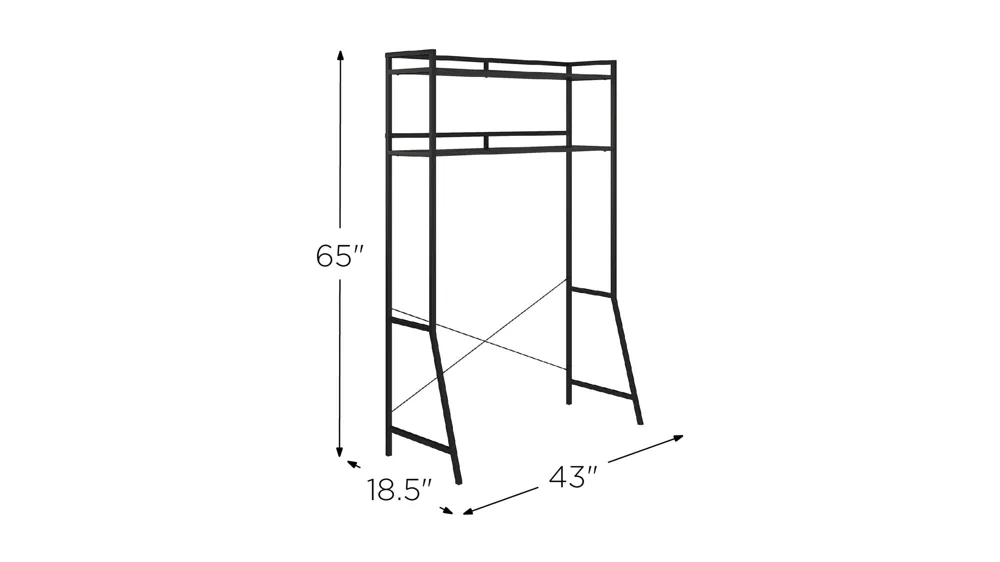 Ameriwood Home Baylor Over the Bed Storage Dimensions
