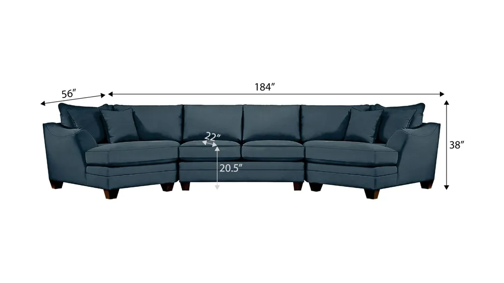 Foresthill 3-pc. Symmetrical Cuddler Sectional Sofa Dimensions